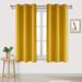 DWCN Blackout curtains for Bedroom with Tiebacks - Room Darkening Privacy Grommet Top Window Curtains for Living Room 52 x 63 inch Length Yellow Set of 2 Panels