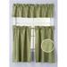 3PC Blackout Window Treatment Kitchen Curtain Panel Tier & Valance Set