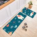 Doormat In Home 2 Piece Non Slip Kitchen Mat Runner Rug Set Doormat Merry Christmas Snowman Door Mats Rubber Backing Carpet Indoor Floor Mat