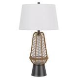 Cal Lighting Bo-3135Tb Hanko 31 Tall Buffet Table Lamp - Burlap / Charcoal Grey