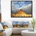 DESIGN ART Designart Egyptian Pyramid under Bright Sky Oversized African Landscape Framed Canvas Art 20 in. wide x 12 in. high