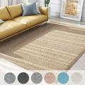 New Version Handmade Bohemian Braided Area Rug Natural Fiber Mat Simple Carpet