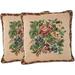 Tache 2 Piece 18 X 18 Inch Tapestry Festive Red Yuletide Throw Pillow Cushion Cover - 5598