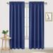 Amay Rod Pocket Curtain Panel Draperies Navy Blue 60 Inch Wide by 108 Inch Long-1 Panel