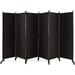 6 Panel Folding Room Divider 6FT Rolling Privacy Screen With Lockable Wheels Portable Room Partition Screen Freestanding Wall Divider And Separator For Home Office Brown