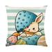 Baywell Easter Pillow Covers 18x18 Easter Decorations Spring Decoration Easter Gnomes Rabbit Egg Floral Home Sweet Home Holiday Decoration