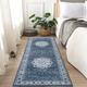 HOMERRY Washable Runner Rug 2x6 Hallway Persian Rug Vintage Rug Traditional Area Rug for Kitchen Bedroom Living Room Blue
