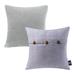 Phantoscope Decorative Throw Pillow Set Soft Corduroy Striped Velvet & Triple Buttons Cotton Blend Series Bundle for Sofa Couch Bedroom Light Gray & Light Purple 18 x 18