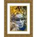 Perry William 11x14 Gold Ornate Wood Framed with Double Matting Museum Art Print Titled - White Venetian mask feathers-Venice-Italy-Used since 1200s for Carnival-Also used for Mardi Gras