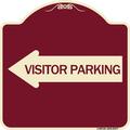 SignMission Designer Series Sign - Visitor Parking (With Left Arrow) | Burgundy 18 X 18 Heavy-Gauge Aluminum Architectural Sign | Protect Your Business & Municipality | Made in the USA