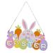 HOMEMAXS Easter Hanging Sign Wooden Door Sign Door Welcome Sign Easter Door Welcome Sign