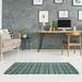 ArtVerse New York Fly Throwback Football Luxury Plaid Area Rug Hunter Green/White/Gray 4 x 6 4 x 6