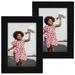 Modern 5 in. x 7 in. Black Picture Frame (Set of 2)