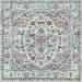 JONATHAN Y JONATHAN Y Traditional Persian Vintage Medallion Area Rug 6 Square - Light Grey/Blue