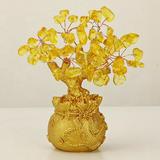 ZEREK Crystal Money Tree Citrine Tree for Home Decorative Feng Shui Artificial Tree Crystal Lucky Tree Money Tree Ornaments Feng Shui Luck Bonsai Style Wealth Ornaments N6E9