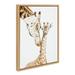 Kate and Laurel Sylvie Mother and Baby Giraffe Portrait Framed Canvas Wall Art by Amy Peterson Art Studio 18x24 Natural Modern Cute Animal Portrait for Wall