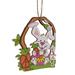 QILIN Hanging Pendants 2Pcs Decorative Lightweight Cute Easter Wooden Rabbit Pendants