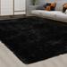 HOMERRY 8 x 10 Area Rugs Shag Indoor Plush and Thick Faux Fur Shag Rug Non-Slip Carpet Black