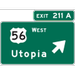 Traffic & Warehouse Signs - Interchange exit Direction 18 x 24 Aluminum Sign Street Weather Approved Sign 0.04 Thickness