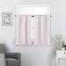 2 Blackout Tiers Short Curtains Half Window Curtains for Bedroom Privacy Curtain Tiers for Windows Saving Curtain Tiers for Bathroom #R5 30 W X 36 L (Light Pink)