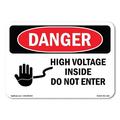 OSHA Danger Sign - High Voltage Inside Do Not Enter | Decal | Protect Your Business Construction Site Warehouse & Shop Area | Made in The USA