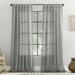 Archaeo Burlap Weave Linen Blend Tab Top Curtain 50 x84 50 x84 Sterling Gray