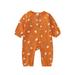 Newborn Baby Girl Boy Halloween Outfit Pumpkin/Ghost Romper Cotton Linen Button Bodysuit Jumpsuit