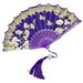 Yasu Bronzing Flower Butterflies Folding Fan Folding Fan with Elegant Tassel Bronzing Flower Butterflies Folding Fan Elegant