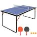 GUTALOR Table Tennis Table Midsize Foldable & Portable Ping Pong Table Set with Net and 2 Ping Pong Paddles for Indoor Outdoor Game