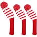 Knit Golf Headcover Set of 3 Pom Pom Head Covers for Driver Fairway Wood Hybrid with Number Tags