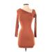 Privacy Please Casual Dress - Bodycon: Brown Print Dresses - Women's Size X-Small