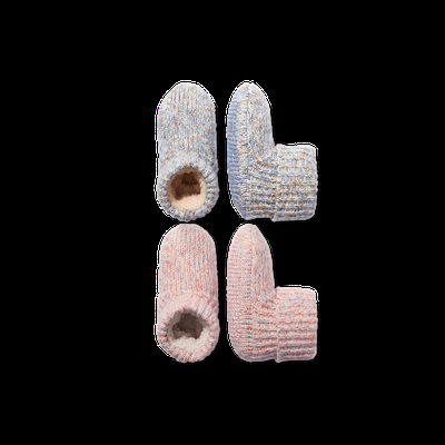 Toddler Gripper Slipper Bootie - Sherpa-Lined 2-Pack - Pink Pearl Celeste Mix - T1 - Bombas