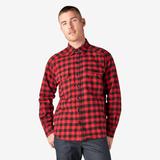 Dickies Men's 1922 Buffalo Check Flannel Shirt - Red Plaid Size L (A865E)