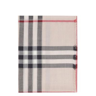 Wool And Silk Scarf - Pink - Burberry Scarves