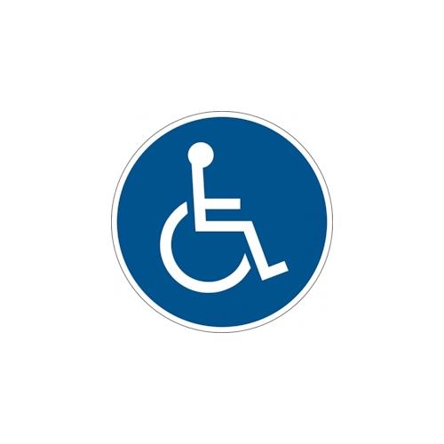 Parkplatzschild, Symbol Rollstuhlfahrer (rund) – 300 mm Folie selbstklebend