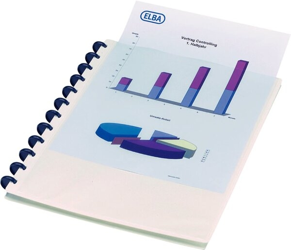 HAMELIN Ringmappe image+mit vario-zipp weiß mit 20 glasklaren Hüllen weiß Image