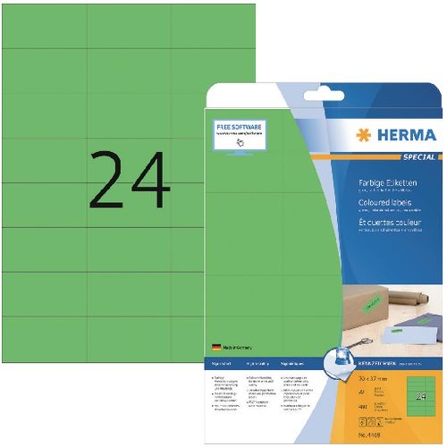HERMA 4469 Multifunktionsetiketten SuperPrint Grün Rechteckig 480 Etiketten pro Packung Image