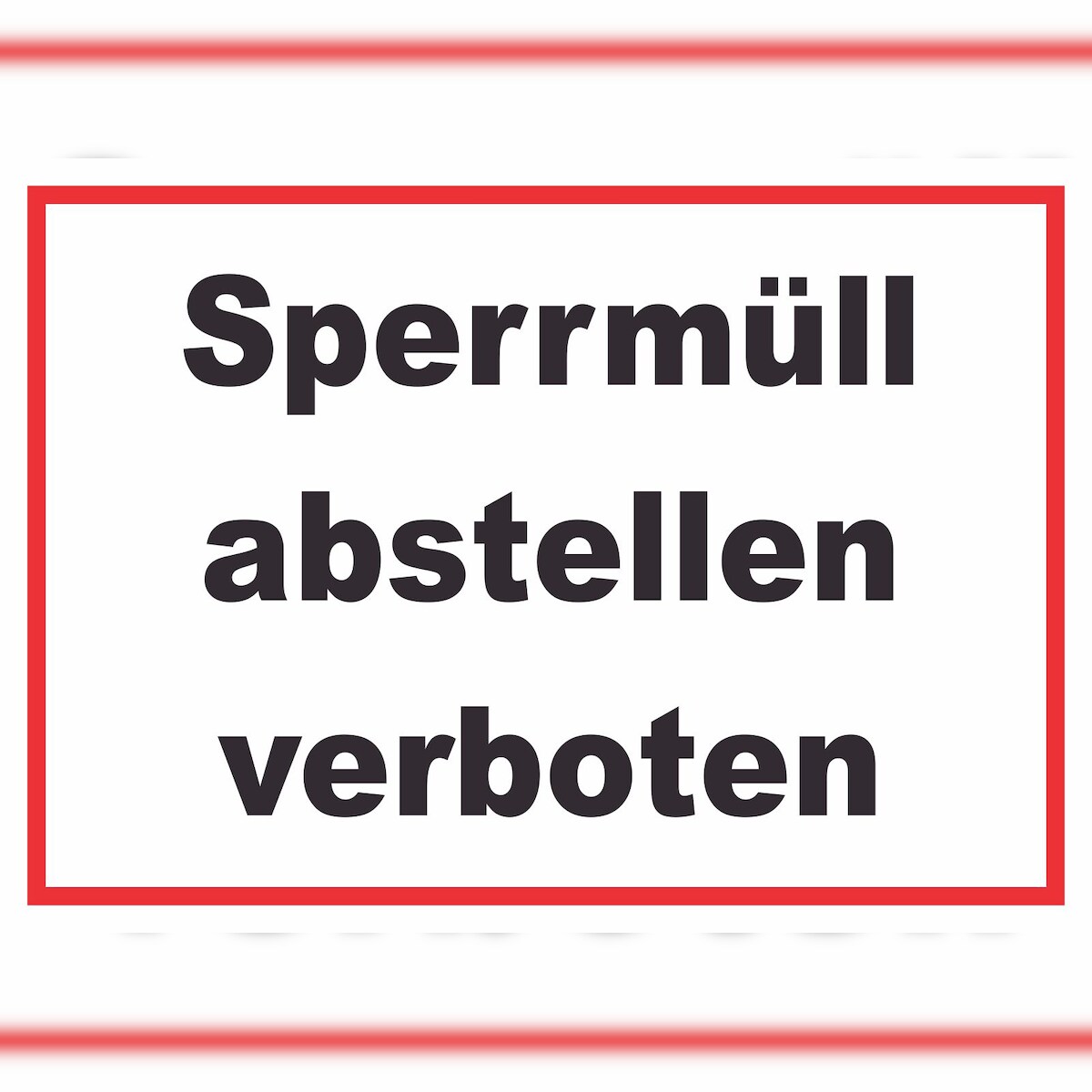 HB-Druck Sperrmüll abstellen verboten Schild A5 (148x210mm) Image