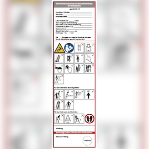 Grundplakette, Teleskopleitern, Folie, 225 x 65 mm - gem. EN 131 - 65x225 mm Folie selbstklebend Image