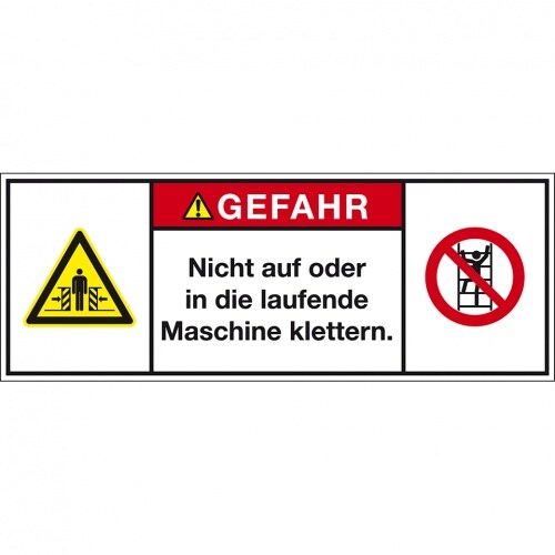 Aufkleber I Produktsicherheitsschild Gefahr Nicht auf oder in.., RoHS konform, Folie, 100x35mm, ISO 3864-2 Image