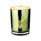 EDZARD Windlicht Teelichtglas Ted, außen grün / innen gold, Hirsch-Design, Höhe 13 cm