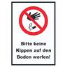 Bitte keine Kippen auf den Boden werfen Schild A6 (105x148mm)