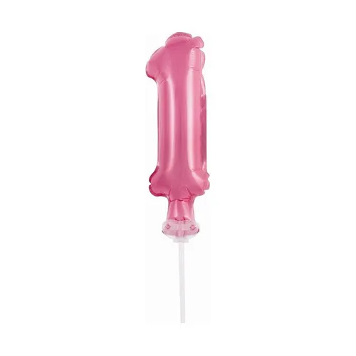 Kuchendeko Mini Folienballon rosa Zahl 1