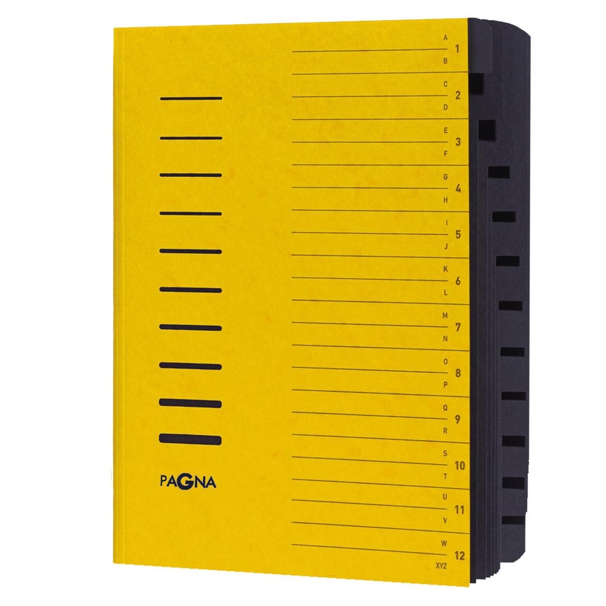 PAGNA Ordnungsmappe 24122-05 DIN A4 12Fächer A-Z/1-12 gelb Image