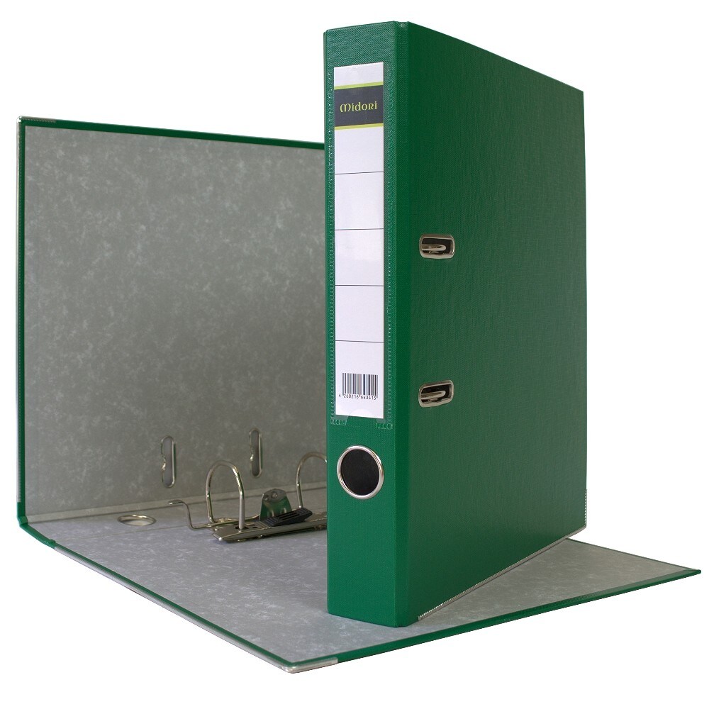 Midori 2 x Akten-Ordner PP A4 50 mm Grün Kunststoff Archiv Büroordner Ringordner