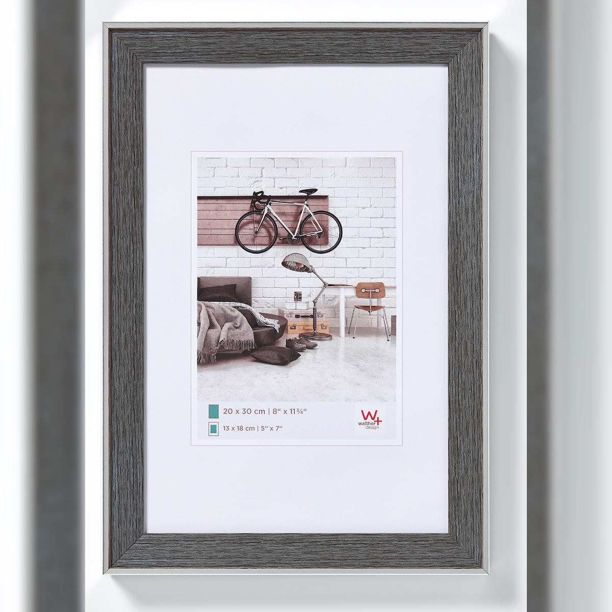 walther + design Bohemian Designrahmen 18x24 cm GRAU Image