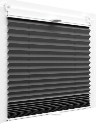 Plissee Faltrollo inkl. Klemmträger anthrazit 75x200 cm Jalousie Image