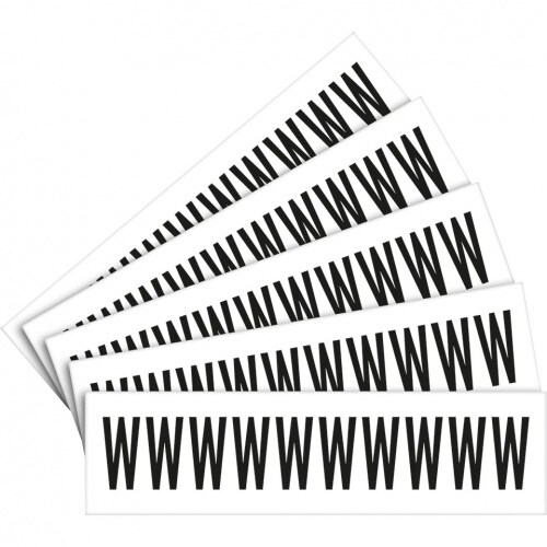 Aufkleber I Buchstabe W, weiß/schwarz, Folie, Schrifthöhe: 25mm, 32,5x14,9mm, 5 Bogen/VE, 10/Bogen Image