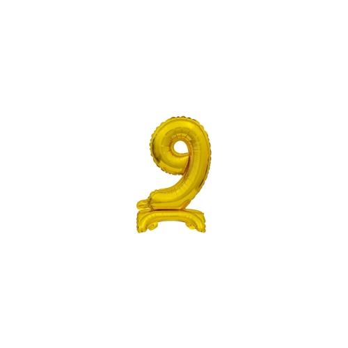 Folienballon Zahl 9 gold stehend