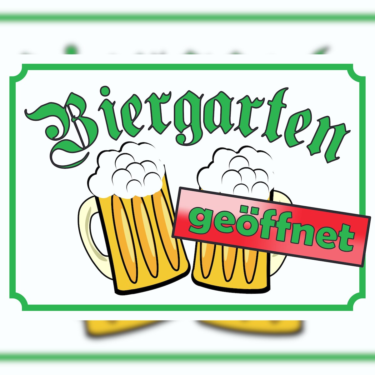 Biergarten geöffnet Schild A4 Rückseite selbstklebend Image